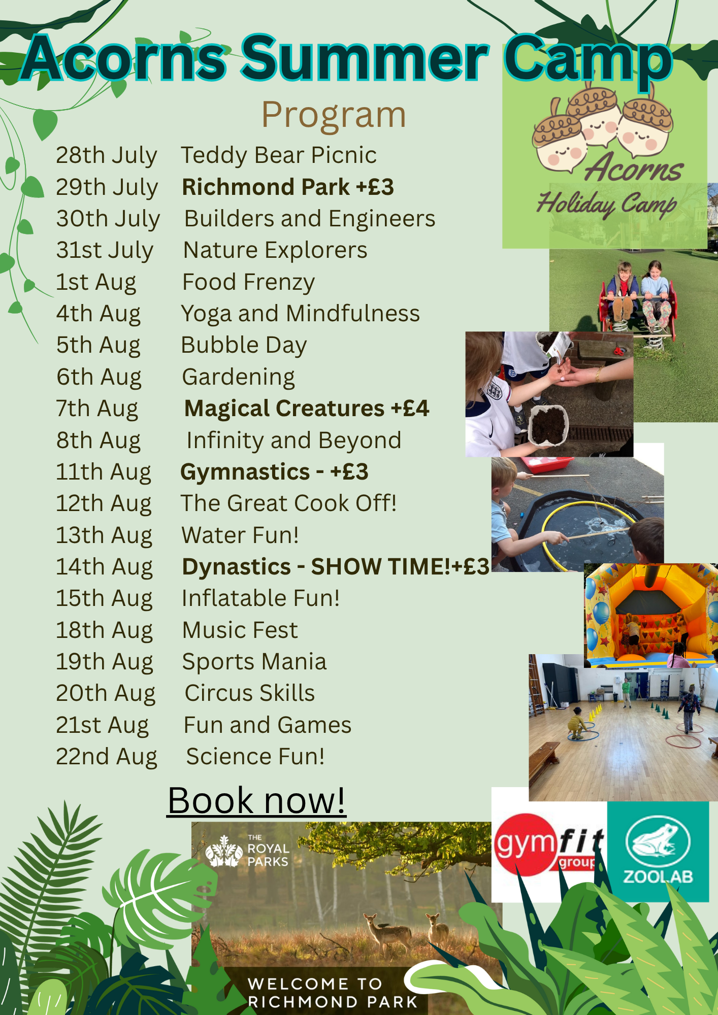 Acorns Summer Camp Poster